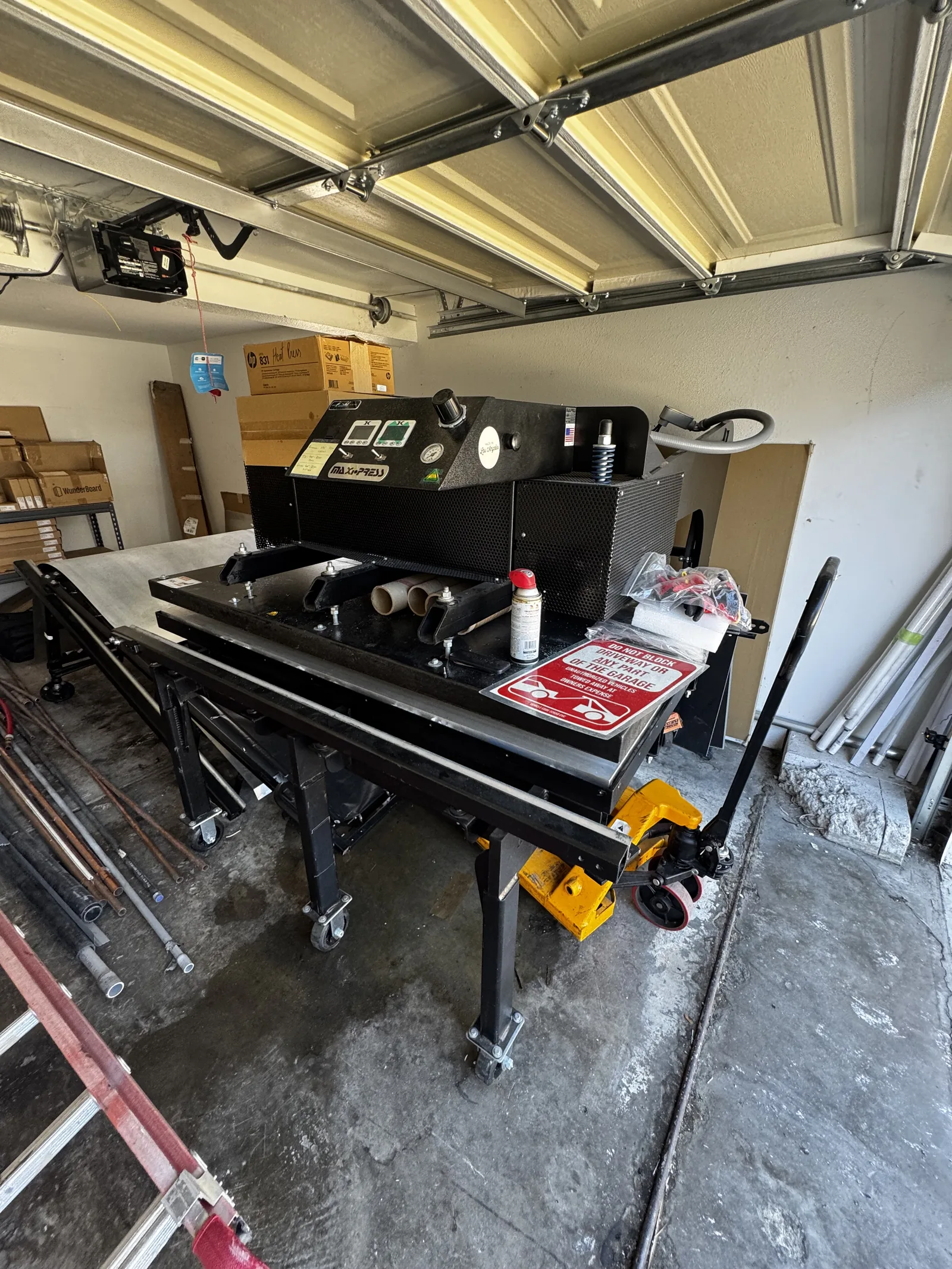 44" × 64" twin press, top and bottom heat